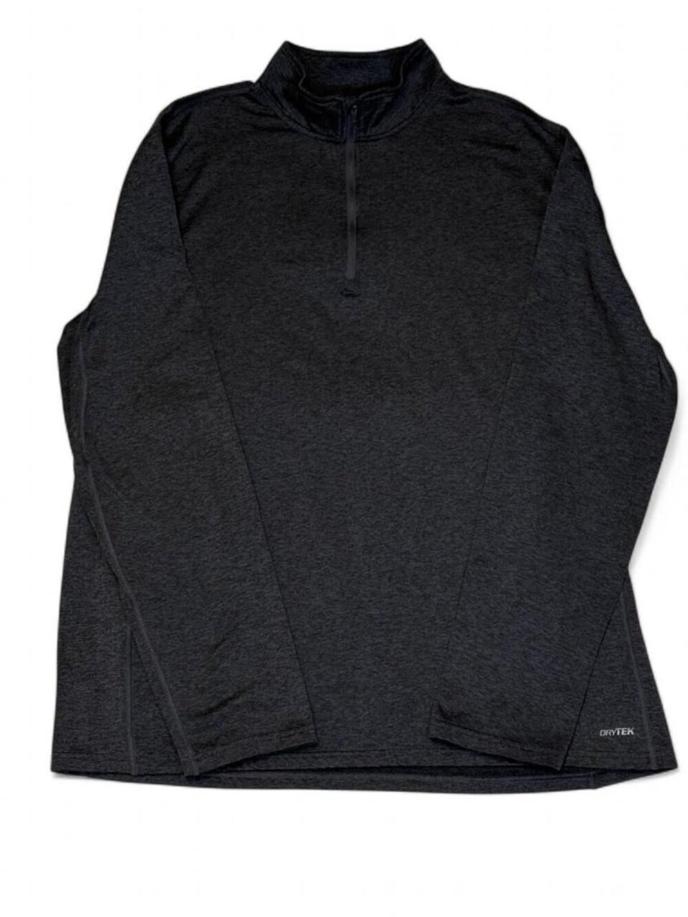 Tek Gear Dry Tek Pullover Men's Size L Long Sleeve 1/4 Zip Heathered Minrl/Hawk